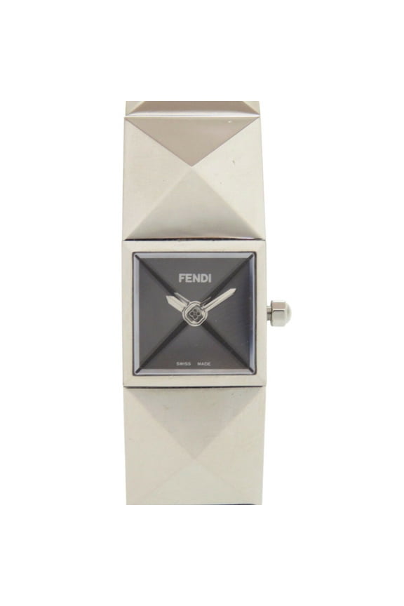 Pre-Owned Fendi Pyramid 4250L Stainless Steel Black and Silver Quartz Watch with Dial... (Good)
