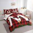 thumbnail image 3 of Manfei Initial M Letter Twin Bedding Sets 7-Piece for Kids, Black Red Buffalo Bedding Comforter Set, Merry Christmas Reversible Sheet Sets, Ultra Soft Home Decor, 3 of 7