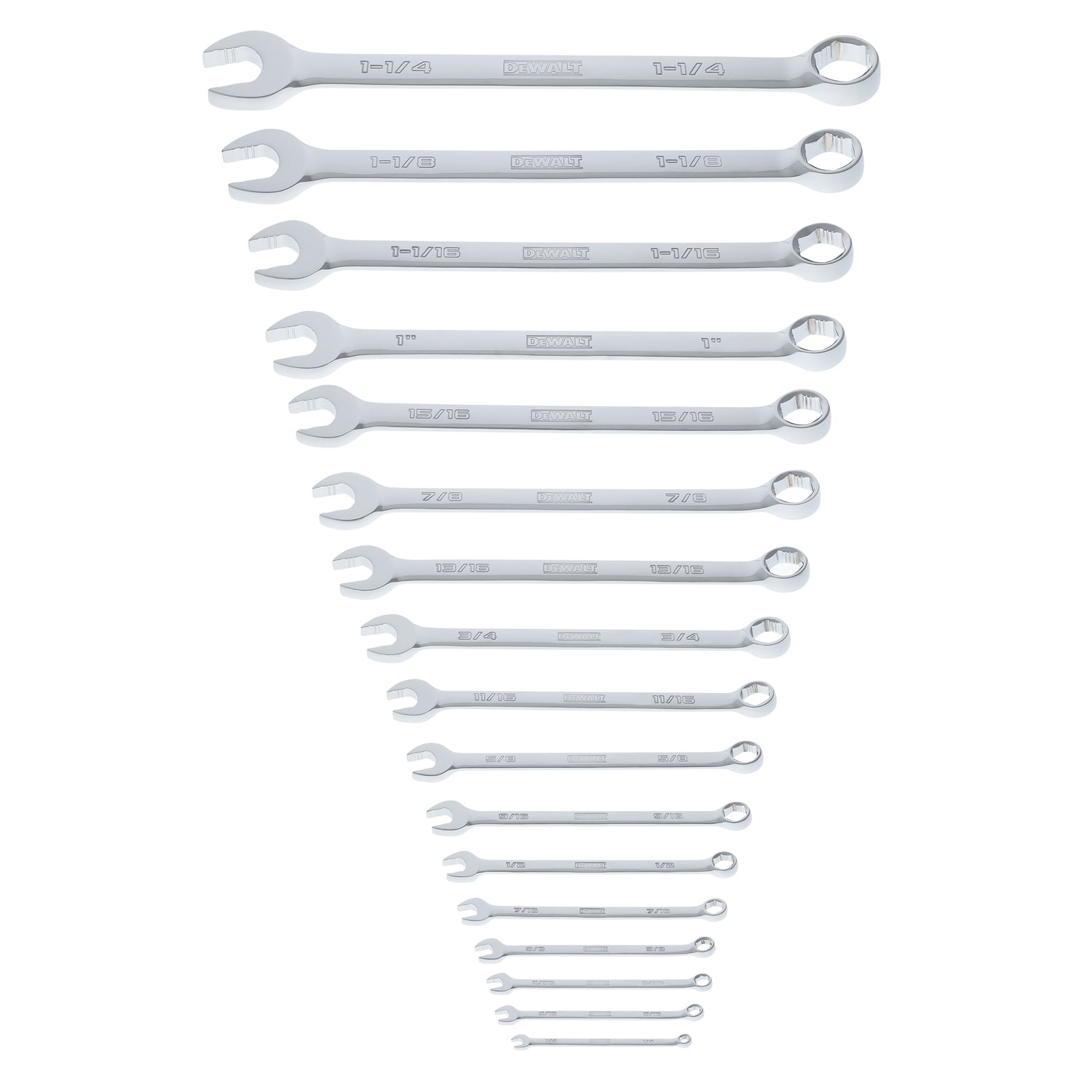 DEWALT TOUGHSERIES 17-Piece SAE Combination Wrench Set plus Roll Pouch, DWMT45428
