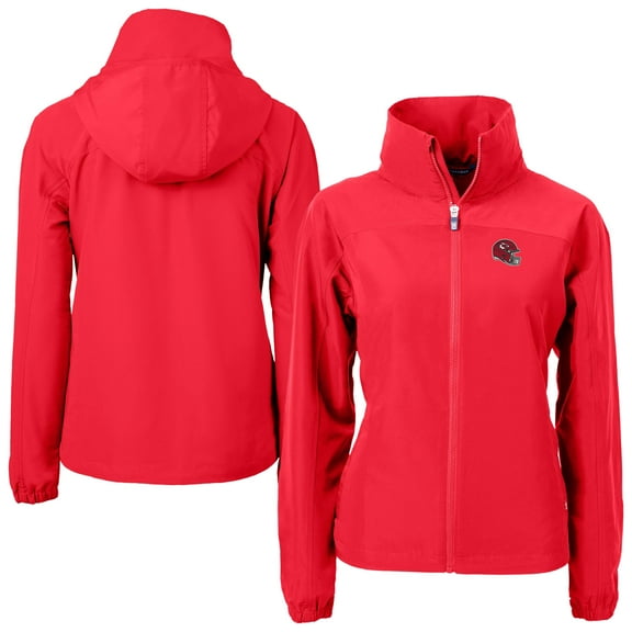 Women's Cutter & Buck Red Kansas City Chiefs Helmet Charter Eco Recycled Full-Zip Jacket