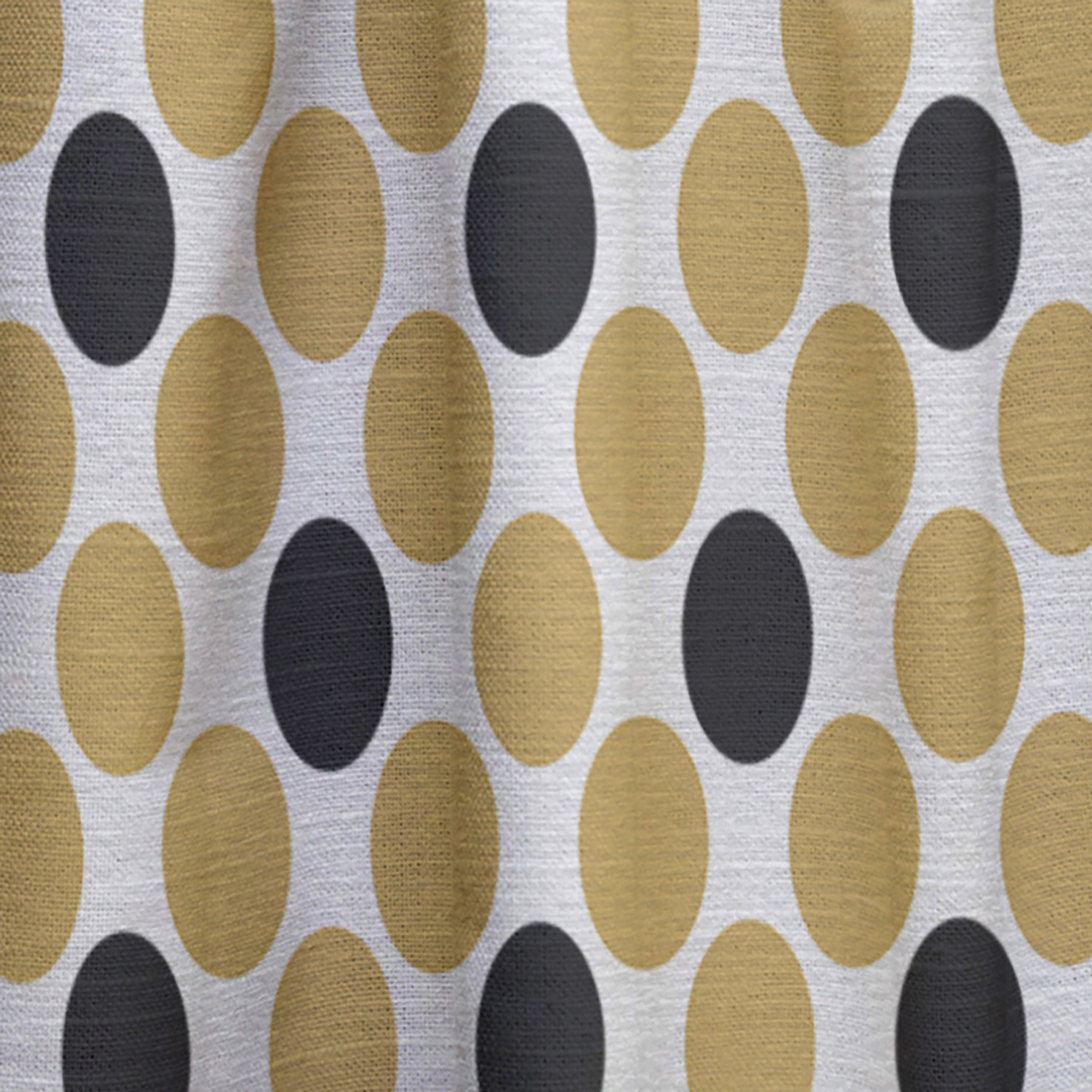 Designart 'Golden and Black Polka Dot' Mid-Century Modern Curtain Panel