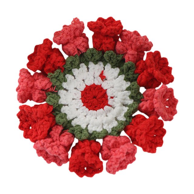 Crochet Coaster, Lily of the Valley Coaster, linda mesa de café Cup Mat Table de café Protector para comedor Café Decoración del hogar Rojo