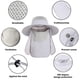 thumbnail image 3 of red Sombrero de pesca para hombres y mujeres, sombrero de ala ancha con protección solar UV al aire libre con cubierta para la cara y solapa para el cuello, 3 of 5