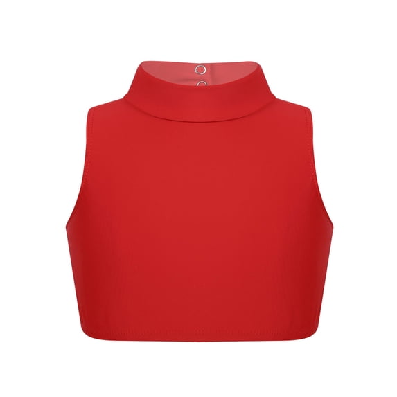 CHICTRY Kids Girls Criss Cross Workout Gymnastics Tank Top Sleeveless Strappy Ballet Dance Crop Top Activewear Red 14