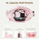thumbnail image 4 of Bolso de hombro Babysun Mini para mujer, nailon, forma de media luna, 4 litros, rosa, 4 of 7