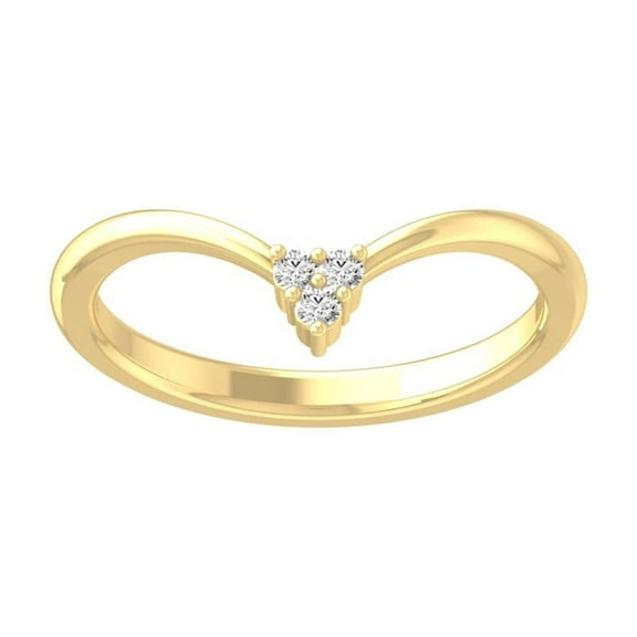 Araiya Fine Jewelry 10K Yellow Gold Round-shape Lab Grown Diamond Fashion Band Ring ( 1/20 cttw, D-F Color, VS Clarity) Size 8