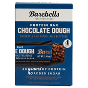 Barebells Protein Bars with 20g High Protein, 1.9oz Bars, Chocolate Dough - 4 Count