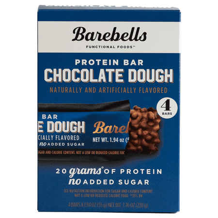 Barebells Protein Bars with 20g High Protein, 1.9oz Bars, Chocolate Dough - 4 Count