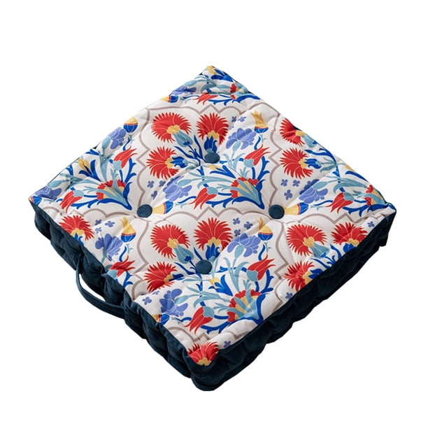Almohada de suelo,Almohadas cuadradas para asientos para adultos,Cojín de yoga estilo bohemio, cojín de suelo para decoración del hogar, ventana salediza, fiesta y jardín