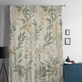 thumbnail image 5 of Sage Green Yellow Botanical Semi Sheer Curtains Drapes for Living Room, Bedroom, French Doors Window 54 Inches Long, Vintage Spring Summer Rod Pocket Chiffon Curtain Drapery Voile Draperies Panel, 5 of 6