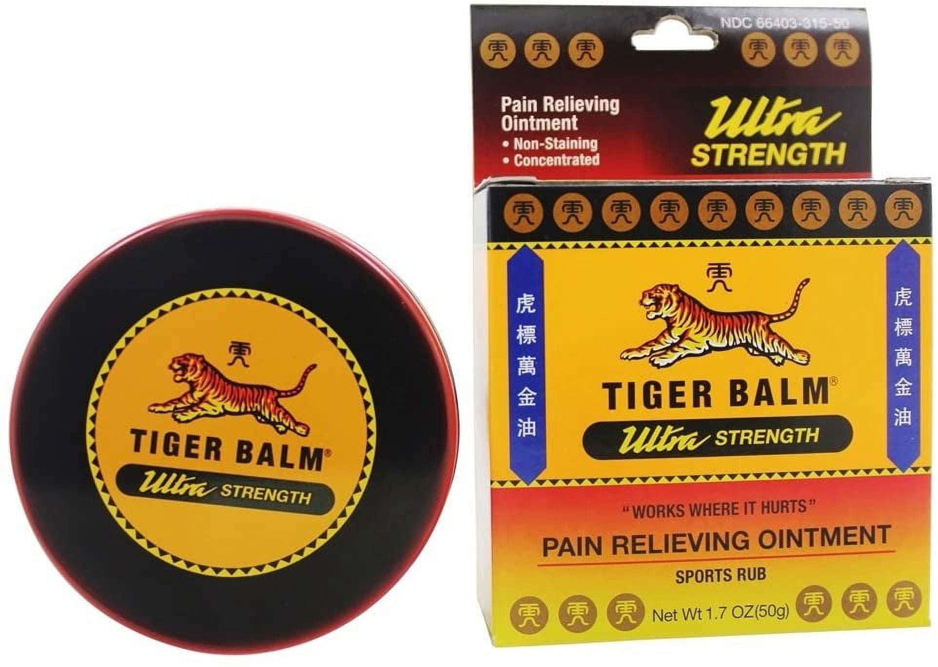 Tiger Balm Pain Relieving Ointment Ultra Strength - Non-Staining - 1.7 Oz