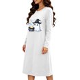 thumbnail image 4 of Women's Halloween Cute Print Lounge Dress Long Sleeve Crew Neck Casual Sleepwear Nightgown, 4 of 6