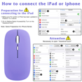 thumbnail image 2 of 2.4GHz & Bluetooth Rechargeable Mouse for Oppo A16s Bluetooth Wireless Mouse Designed for Laptop / PC / Mac / iPad pro / Computer / Tablet / Android Violet Purple, 2 of 4