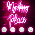 thumbnail image 6 of Our Happy Place LED Neon Sign for Wall Decor, USB Power Led Neon Lights for Bedroom, Birthday Wedding Party Decoration Neon Sign for Selfie Point - 13.7x10.6 Inch - Pink, 6 of 7