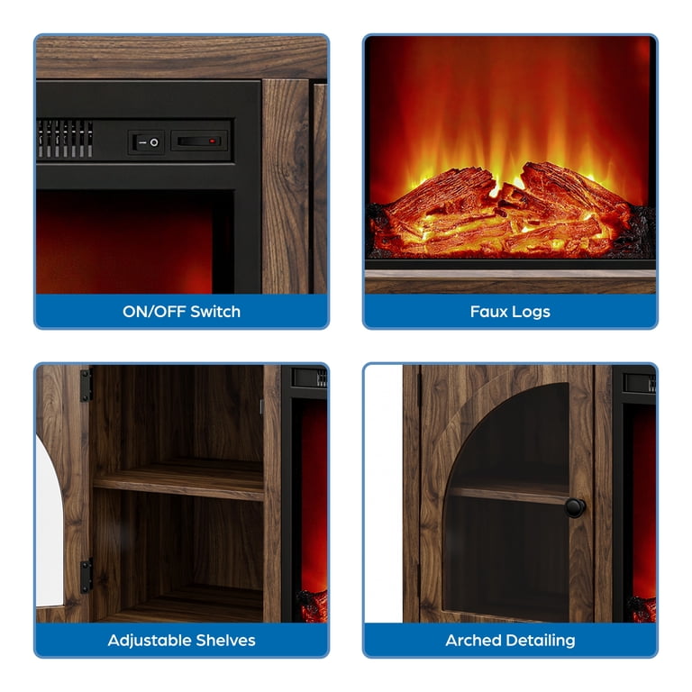 Mainstays Arched Door Fireplace TV Stand, 55 Inch photo 6