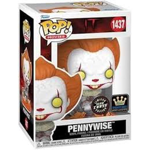 Pennywise 1437 Chase Glow Stickered Funko Pop With Protector
