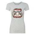 thumbnail image 3 of Baseball Mom Jaguar Print Sports Womens Slim Fit Junior Tee, Heather Grey, Large, 3 of 5