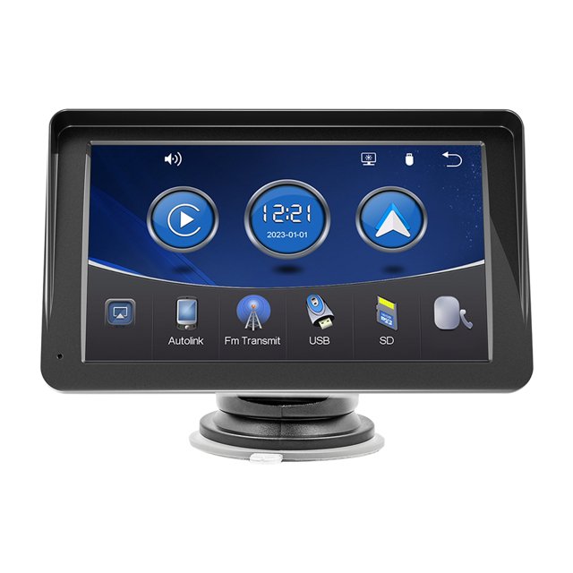 Reproductor MP5 Inalámbrico Portátil Carplay para Coche 7 Pulgadas Receptor Tarjeta Enchufable Multimedia (Radio)