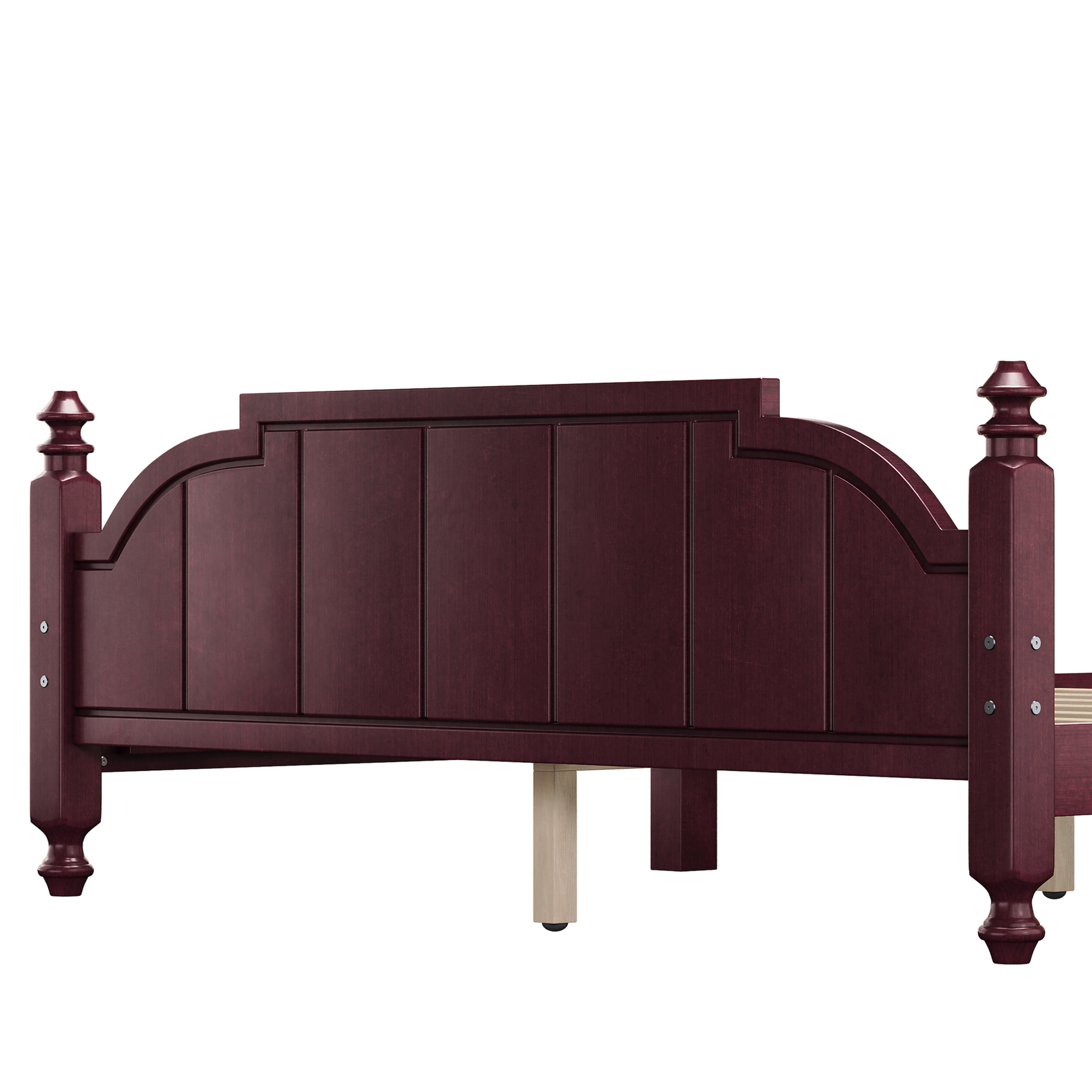 Noble House Queen Bed Frame with Headboard, Vintage Wooden Platform Bed with Slat Support, Espresso