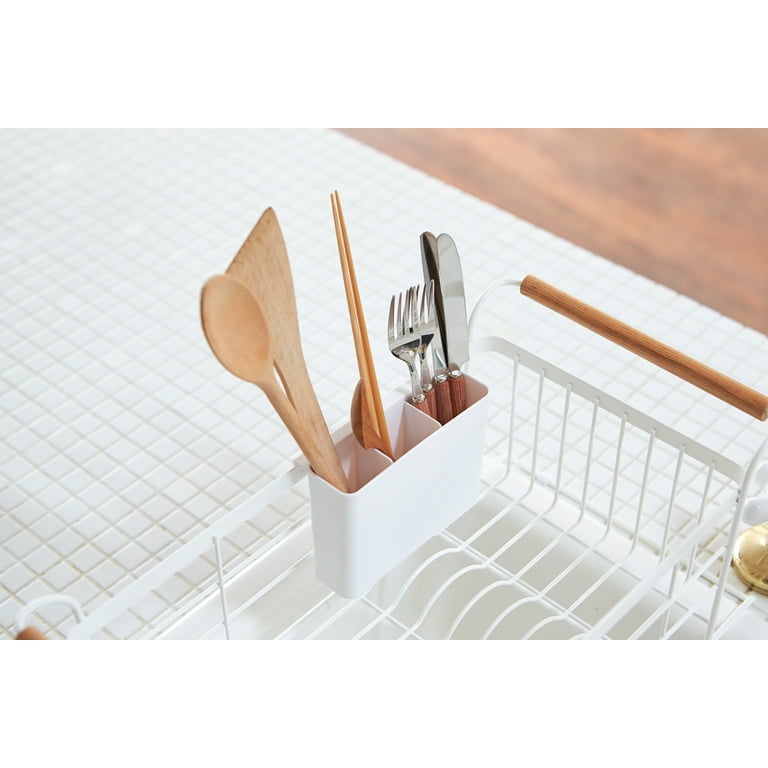 Yamazaki Home Dish Rack With Drain Spout, Steel Rack with Plastic Tray,  White on Food52