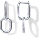 thumbnail image 3 of Pendientes de eslabones convertibles de oro de 14 quilates para mujer | Pendientes de cadena con eslabones de clip | Pendientes colgantes, 3 of 5