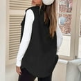 thumbnail image 6 of Women's Midi Length Fleece Vest, Shawl Collar Sleeveless Jacket, Button Down Vest, Warm Plush Vest, Fall Winter Layering Piece, Office Cardigan, Casual Vest Black L, 6 of 9