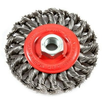 Forney Industries Wire Wheel, Knotted, 4 in x .020 in x 5/8 in-11 Arbor