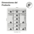 thumbnail image 2 of Ropero Closet Madesa Venus 6 Puertas 180cm Blanco/Negro, 2 of 5