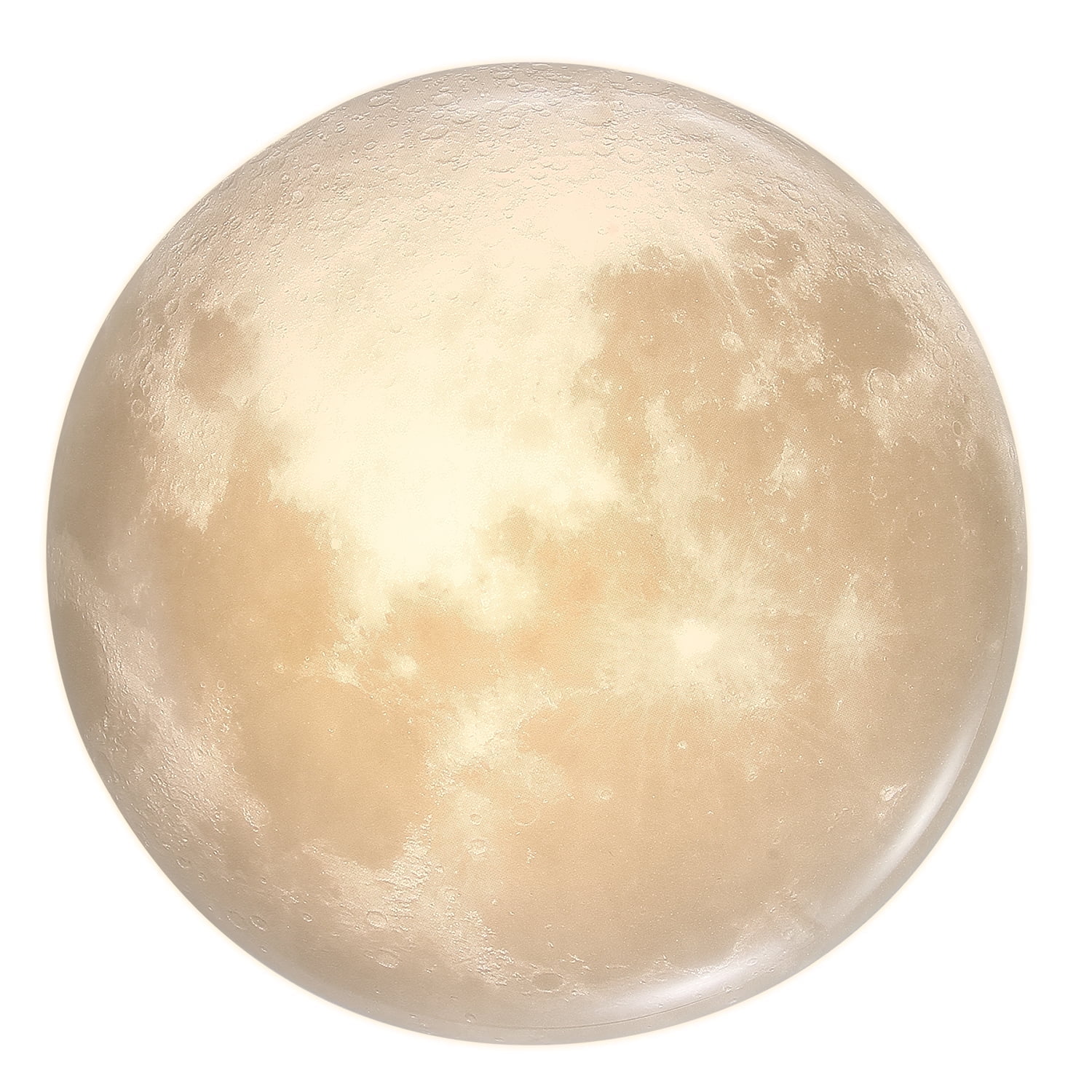 Flush Mount Fixture Ceiling Light ：15" 3D Moon Surface 5CCT Adjustable 30W LED for Bedroom, Nursery