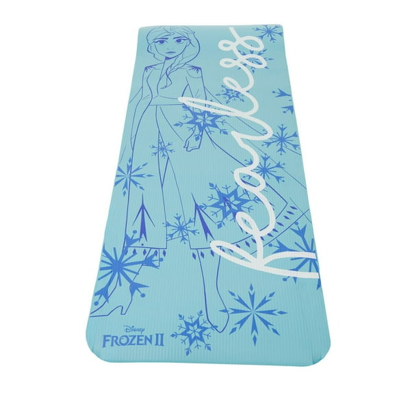 Disney Fearless Frozen 10mm Exercise Mat – 24” x 60" – Blue/White