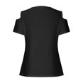 thumbnail image 5 of Sexy Cold Sholuder Tops for Women 2025 Summer Hollow Out Eyelet Short Sleeve Blouse Loose V Neck Tshirt Casual Tunics, 2026 New Limit time off, 5 of 6