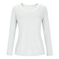 thumbnail image 5 of Ribbed Long Sleeve T Shirts for Womens Slim-fit Sexy Lace V Neck Blouses Stretchy Fitted Outdoor Y24K Tops, 5 of 7