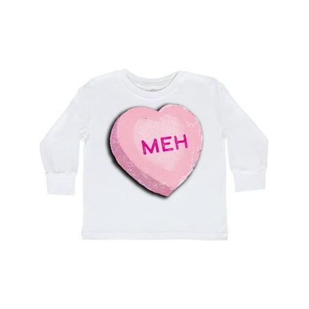 

Inktastic Anti-Valentine s Candy Heart Meh Gift Toddler Boy or Toddler Girl Long Sleeve T-Shirt