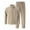 Khaki, variant on Men's 2 Piece Linen Suit Breathable Button Down Long Shirt Beach Linen Pants Men Relaxed Fit Casual Outfits for Summer Travel​​