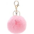 thumbnail image 1 of (Color rosa) Llavero Pompón en Pelo de Conejo, Tacto Suave Garantizado, 1 of 5