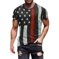 thumbnail image 1 of LUOGENLI T-shirts pour Hommes T-shirts d'Été Mode Décontractée Col Rond Impression Numérique 3D Jour de l'Indépendance t-Shirt Manches Courtes T-shirts Graphiques Vêtements d'Été Rouge TG, 1 of 4