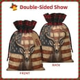 thumbnail image 2 of Rocae Deer American Flag Wall Print Christmas Drawstring Linen Gift Bag with Drawstrings Treat Bag Goody Present Bags for Christmas Party Favor, 2 of 8