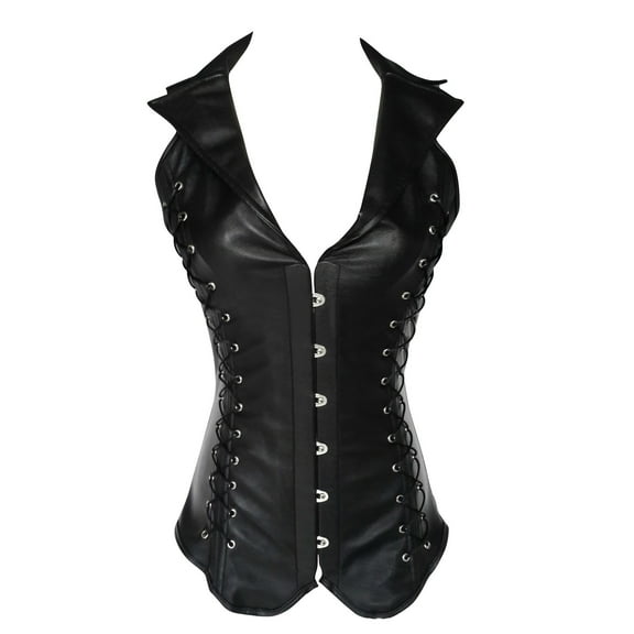 Fewfanhot Women's Lace up Gothic Jacquard Shoulder Straps Tank Shapewear Corset-Stlye Top Tummy Control Tanks for Streamlined Look S-3XL