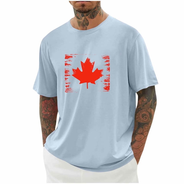 Styesk T-Shirts pour Homme Imprimé Col Rond Décontracté Mode Manches Courtes Chemisiers Col Rond Chemises