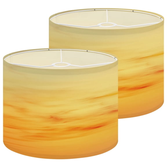Lampshades 2 Pack Sunset orange clouds mountains 13"x13"x10" Light Shade for Table Lamps Floor Lamps Drum Lamp Shades Lampshade Replacement Easy Assembly