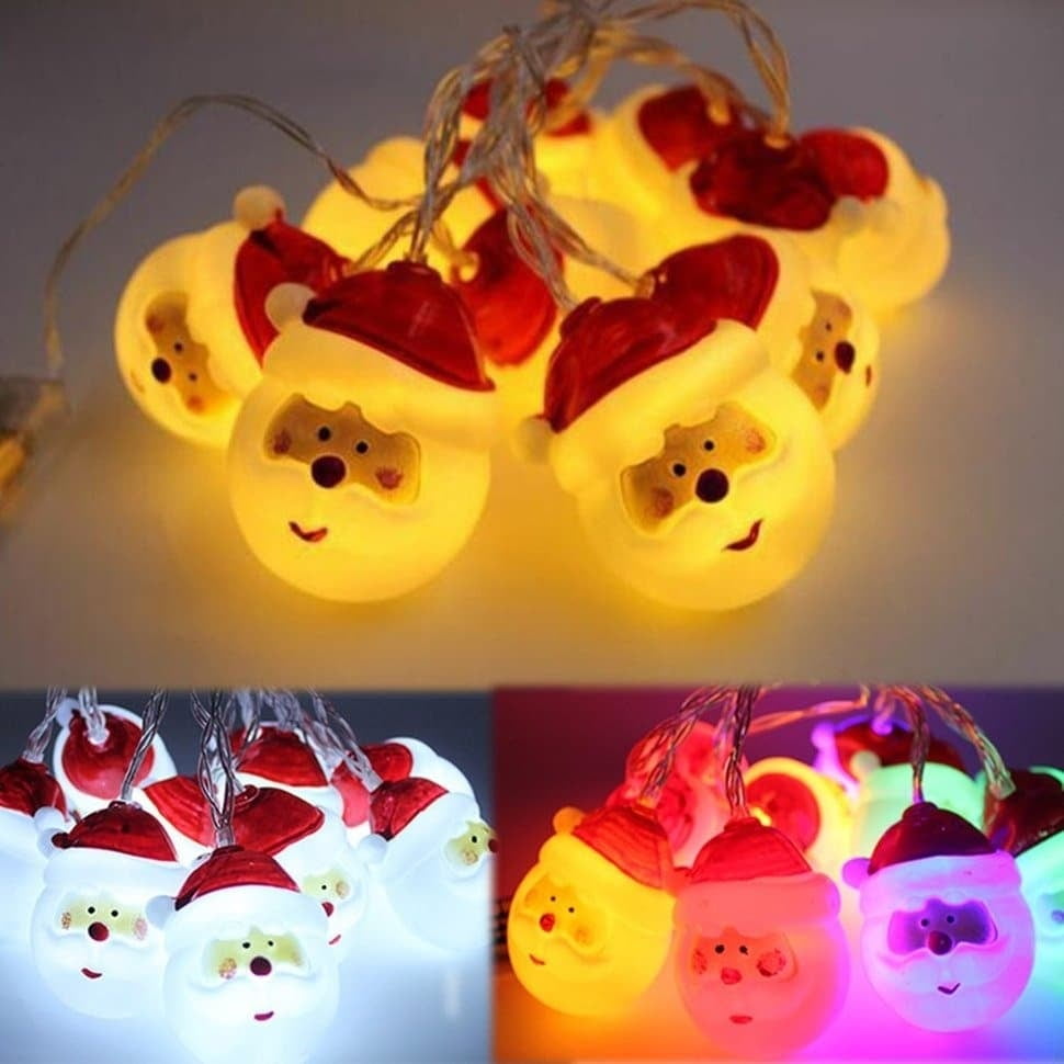10LED Battery Powered LED String Light Christmas Oldman Head Party Event Light