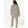 thumbnail image 3 of Joyspun Women's Velour Top and Sleep Pants Pajama Set, 2-Piece, Sizes S to 3X, 3 of 3