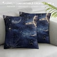 thumbnail image 3 of PRATYUS Galaxy Throw Pillow Covers Bohemian Stars Moon Cushion Covers, Glitter Constellations Pillow Covers, Boho Starry Sky Cosmic Grunge Style Decorative Pillow Covers Bedroom Decor White, 3 of 5
