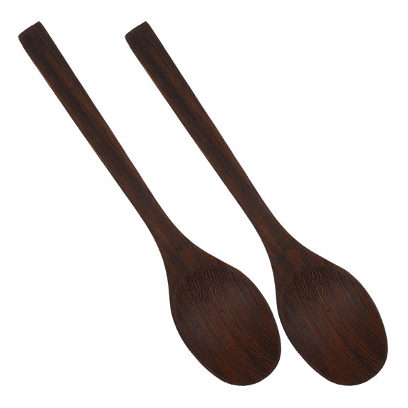 Nishuna 2pcs Soup Spoons Wood Coffee Spoon Wooden Dessert Spoon Seasoning Spoons