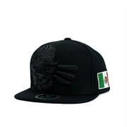 Top Level Mexican Hat Black Eagle Aguila Flag Flat Bill Baseball Cap