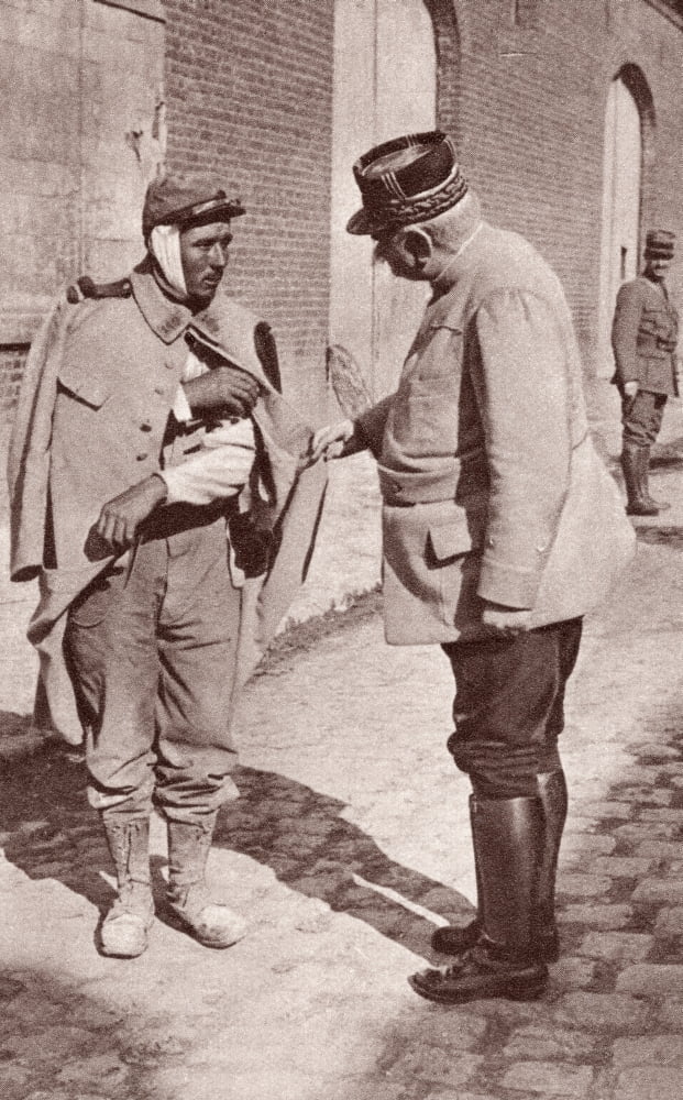 General Joffre Sympathising With One Of His Wounded Soldiers During World War I Joseph Jacques Cesaire Joffre 1852 To 1931 French General Commander-In-Chief Of The French Army From The Illustrated War