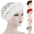 thumbnail image 4 of Hats Elastic Twisted Beanie Breathable Braid Hat Shiny Sequins Braid Wrap Hat Women Accessory, 4 of 6