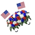 thumbnail image 2 of Headstone Flower Saddle Arrangements - Artificial Cemetery Flowers Silk Funeral Memorial Day Sympathy Floral for Outdoor Gravestone Decorations, 2 of 6