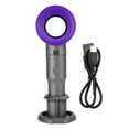 thumbnail image 1 of Ventilador sin aspas Mini ventilador portátil USB recargable de cuarta generación para el hogar al aire libre (violeta), 1 of 8
