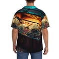 thumbnail image 3 of Rateoe Underwater Treasure Chest Pattern Men's Short Sleeve Classic Shirt, Casual Short-Sleeved Shirt, Lightweight Summer Shirt, Cuban Collar Shirt,Button-Front Shirt-Large, 3 of 5